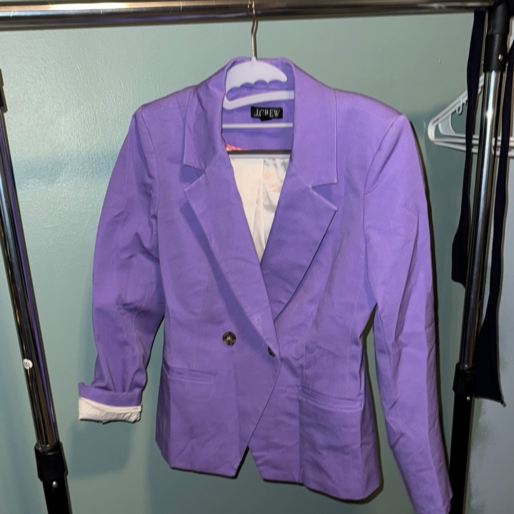 J. Crew Purple Double-Breasted Blazer